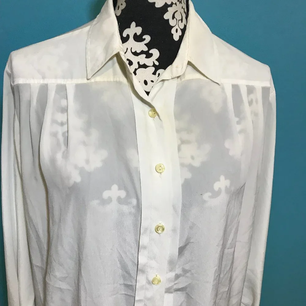 FREE * Vintage Dalton's Woman's Long Sleeve Button Down Blouse GUC Retro Career - Picture 2 of 12